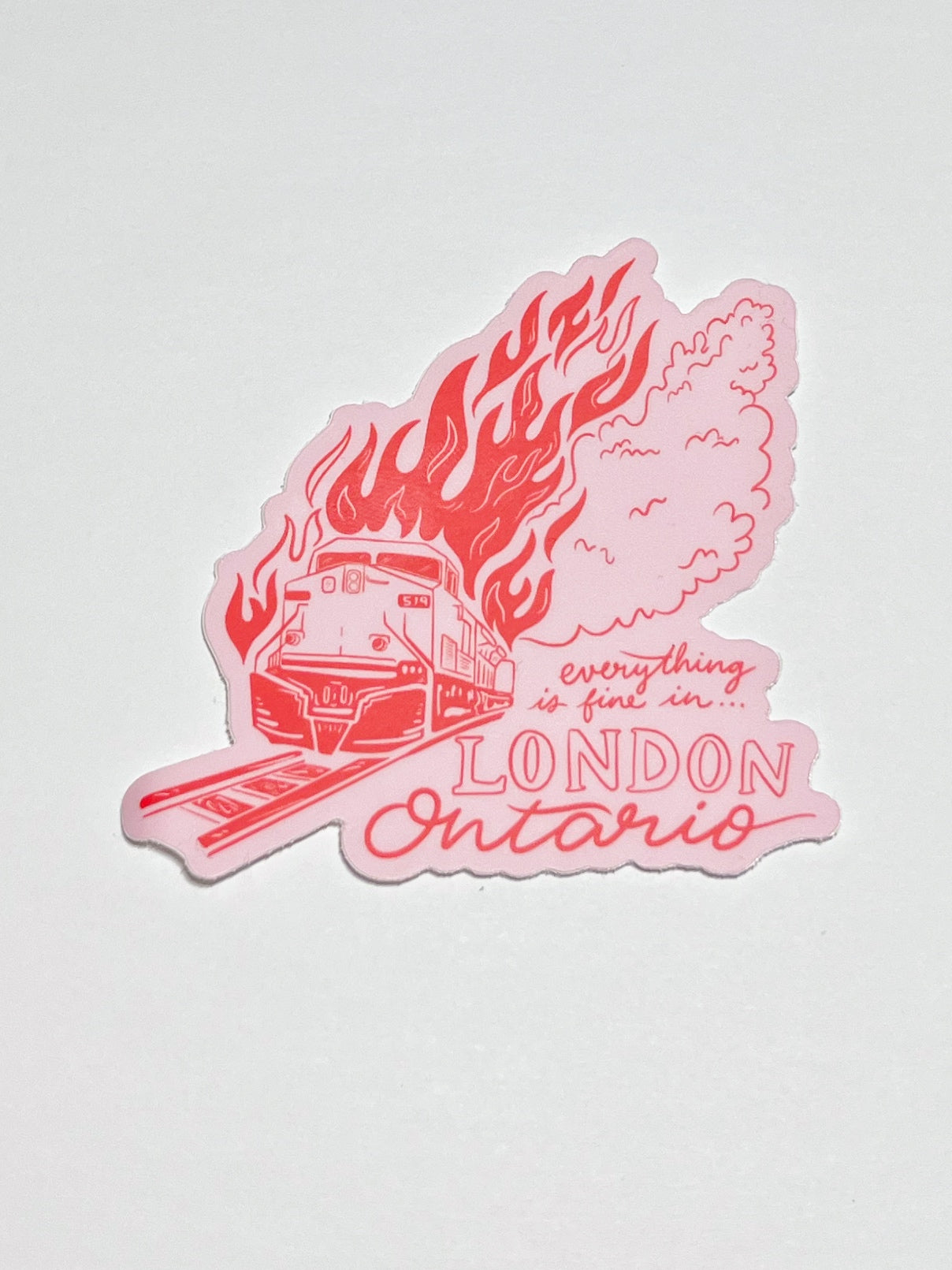 burning train sticker