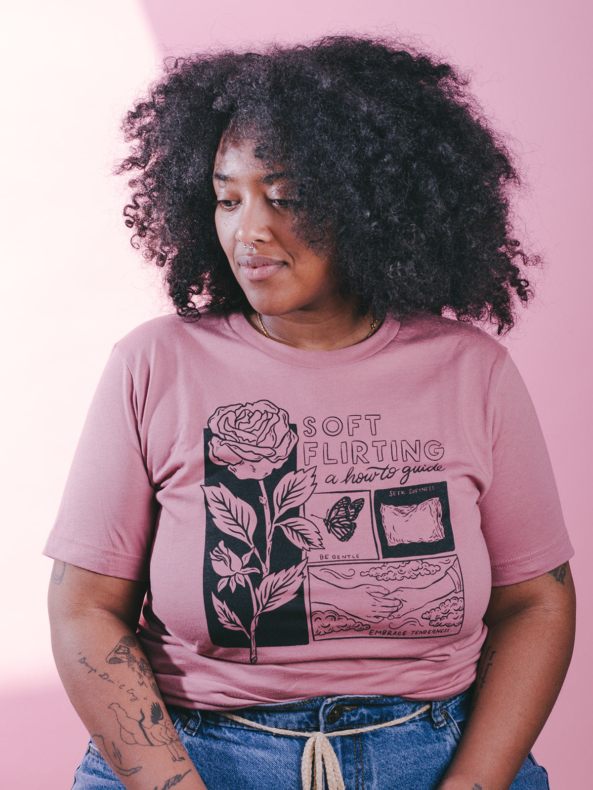 soft flirt comic tee