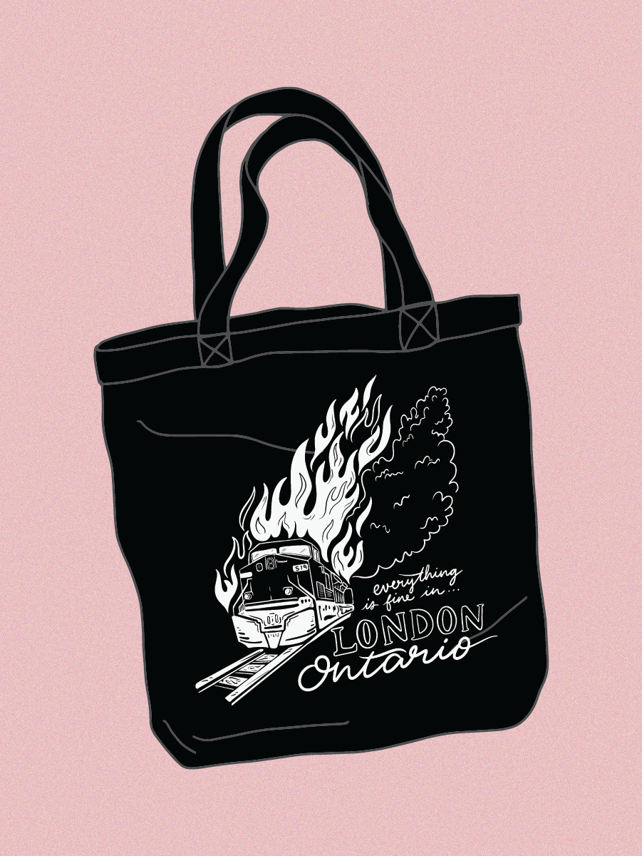 burning train tote bag *pre-order*
