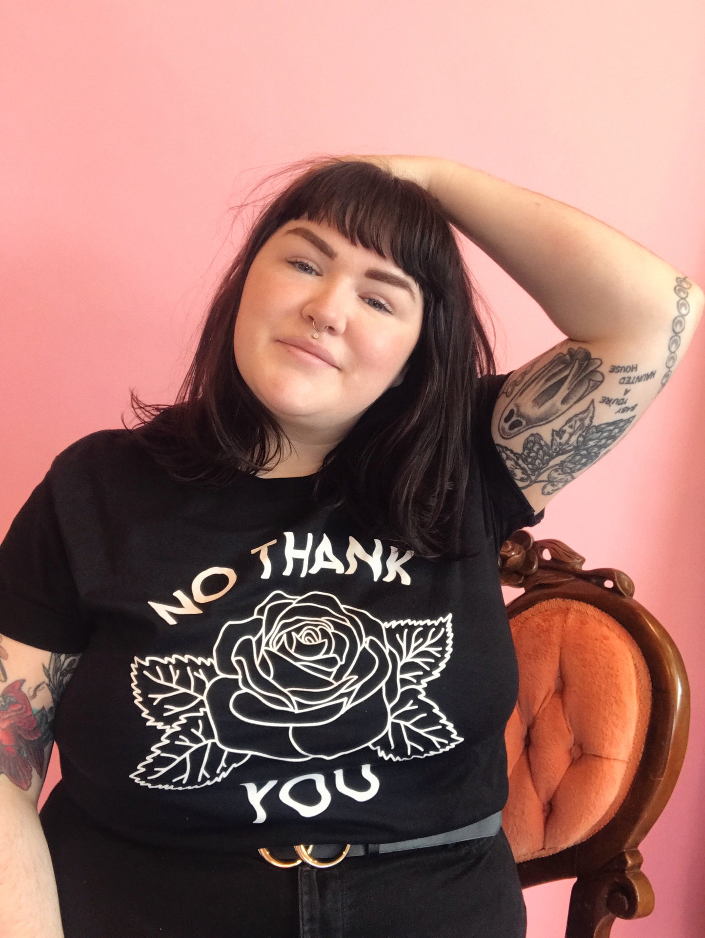 no thank you black tee