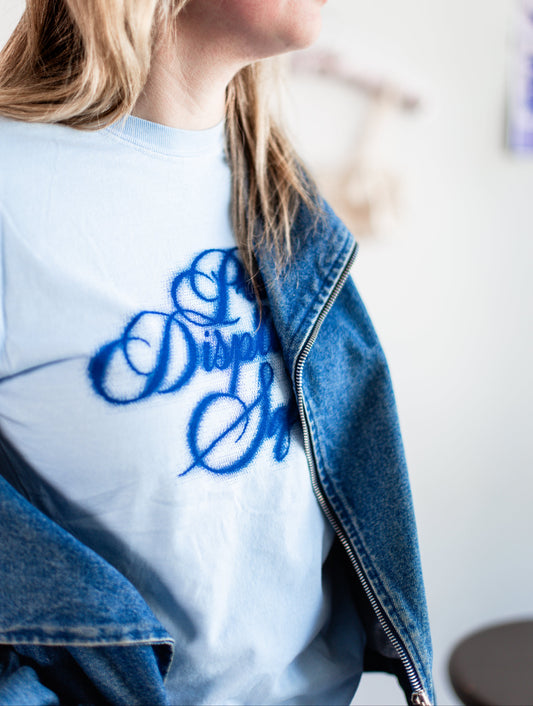 public display of softness tee - light blue **last call**