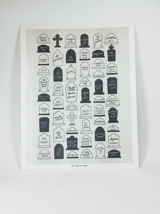 lost loves of london risograph 11x14" print