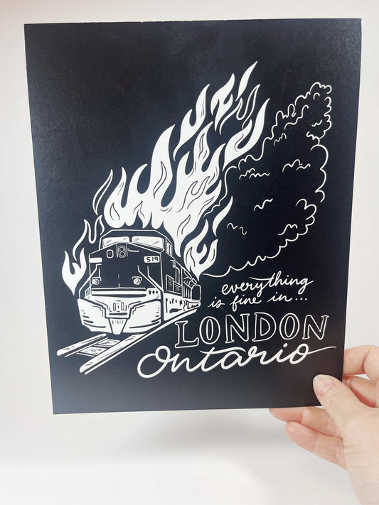 burning train 8x10" print