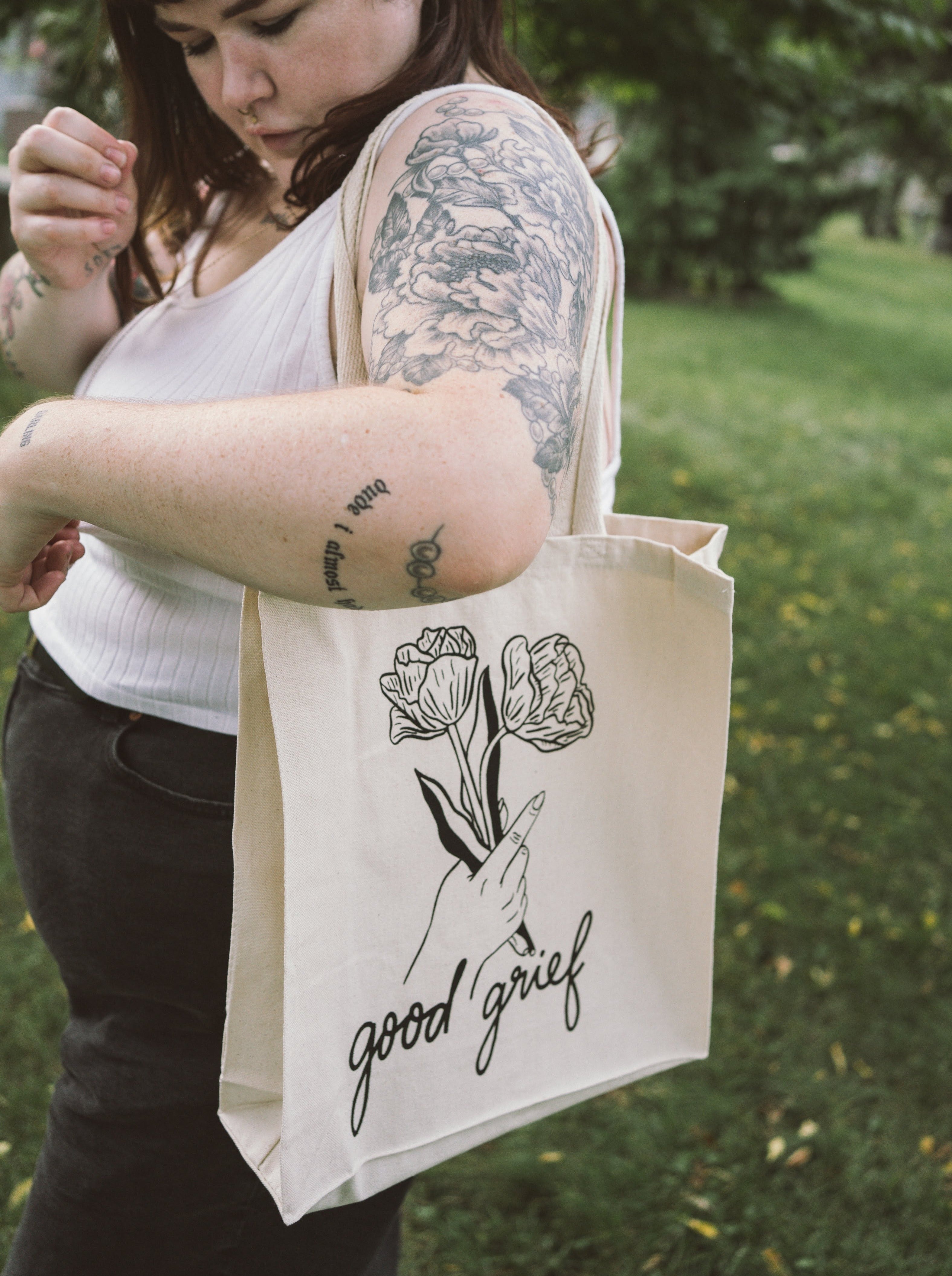 good grief tote bag – soft flirt