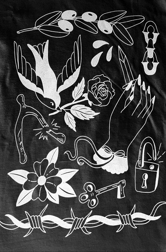soft flirt flash long sleeve black tee