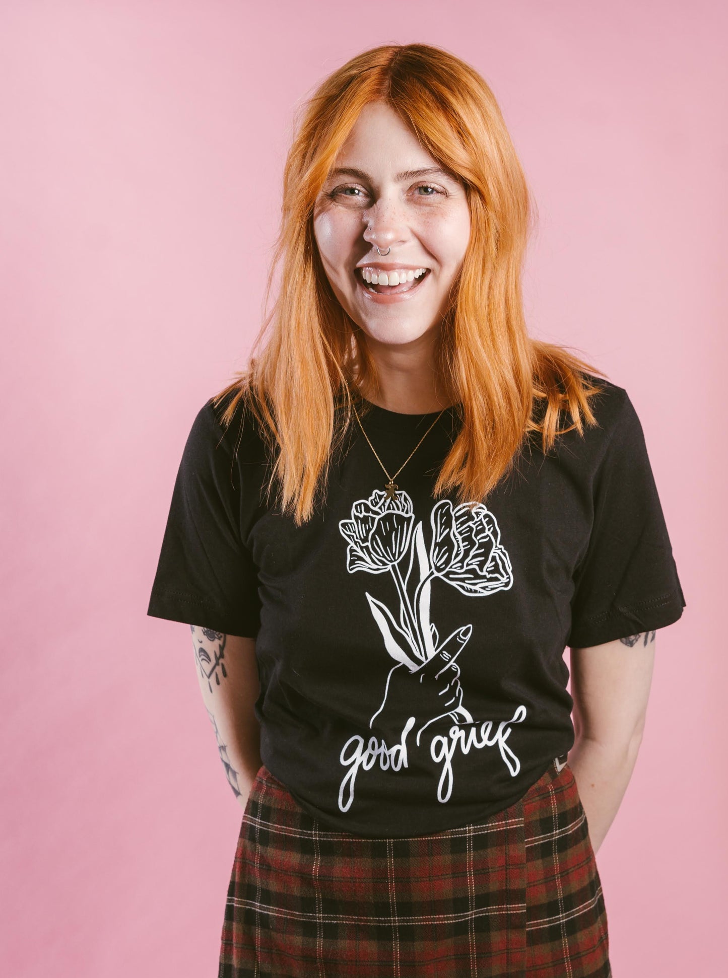 good grief black tee