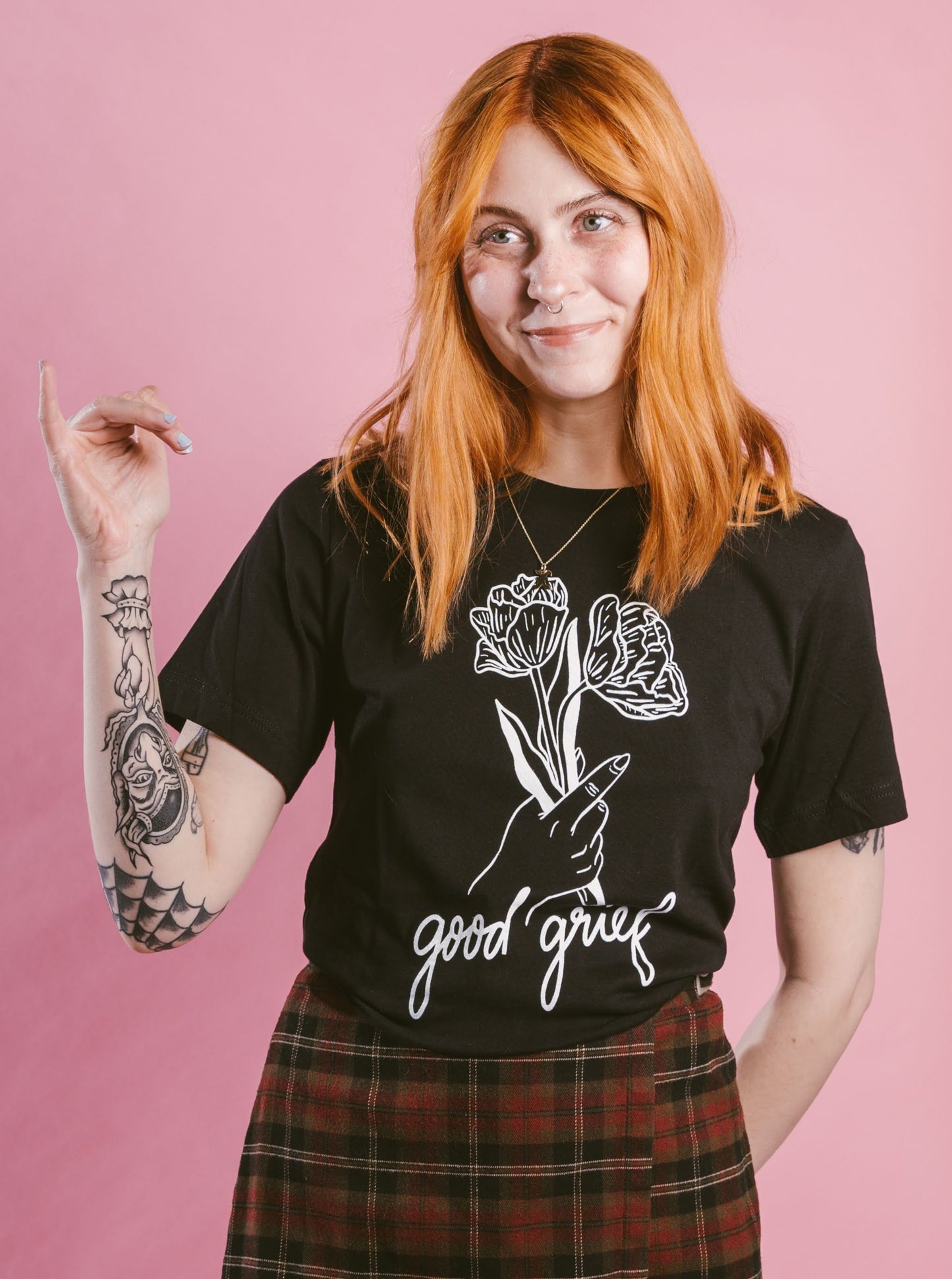 good grief black tee