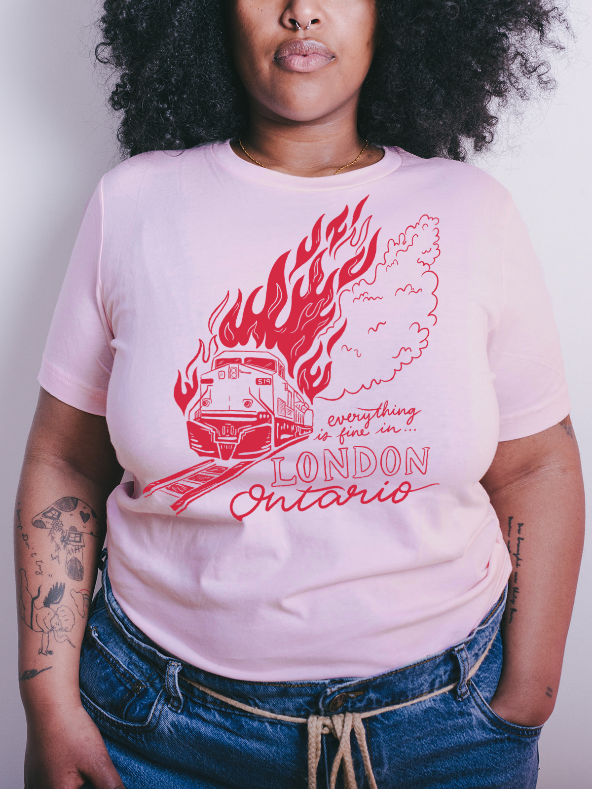 everything is fine tee light pink