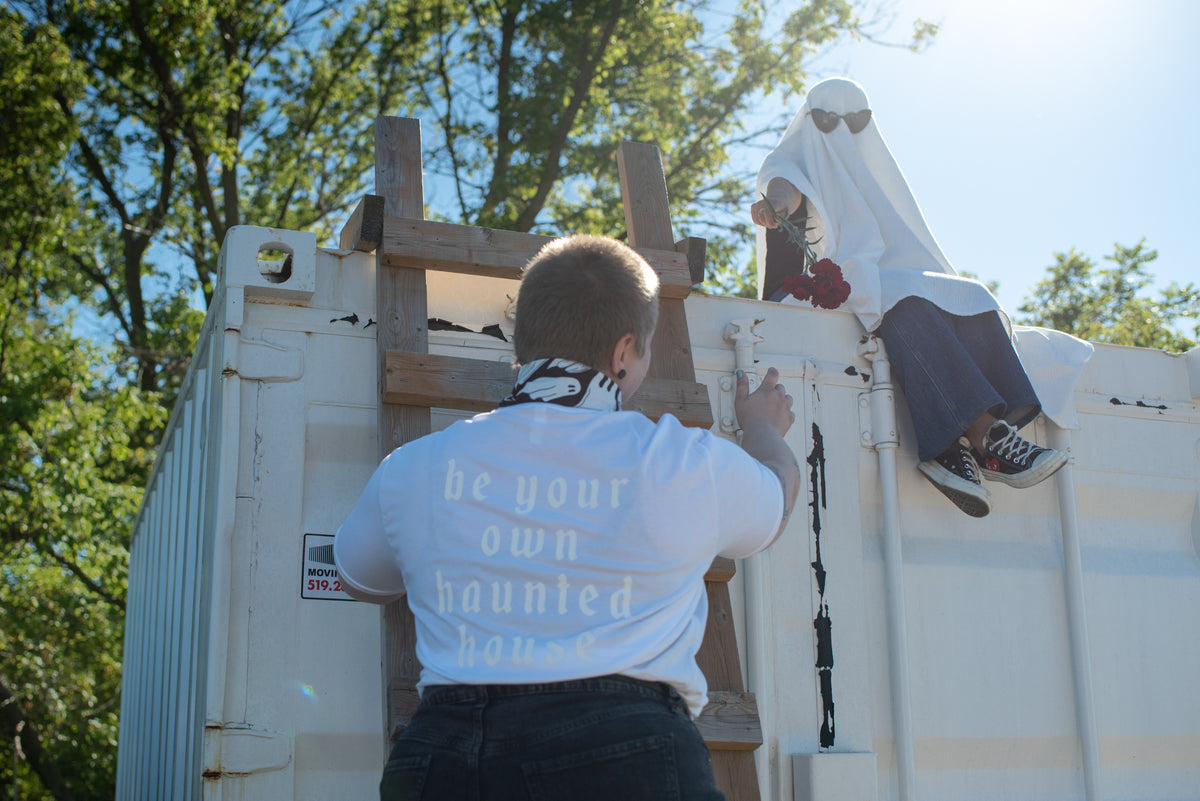 be your own haunted house tee - white