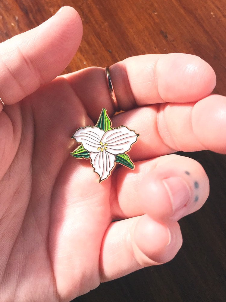 trillium enamel pin