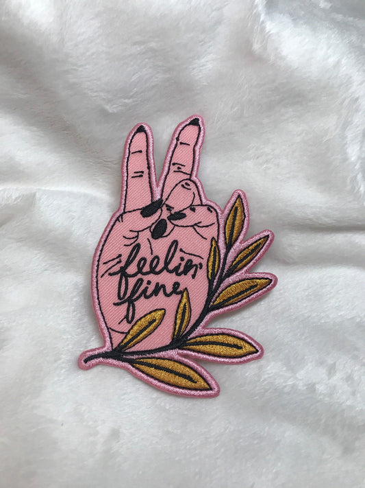 feelin’ fine embroidered patch