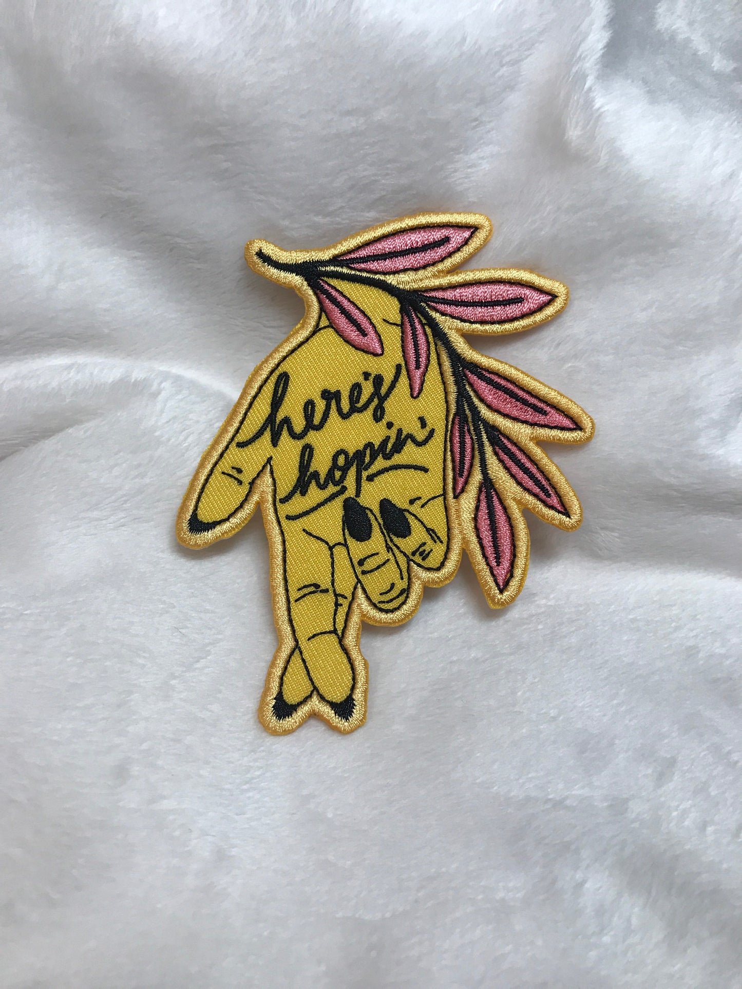 here’s hopin’ embroidered patch