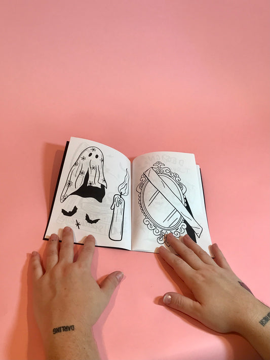 halloween colouring zine